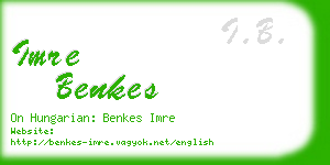 imre benkes business card